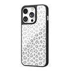 White Grey Leopard iPhone Case