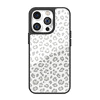 White Grey Leopard iPhone Case