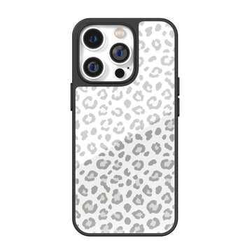 White Grey Leopard iPhone Case