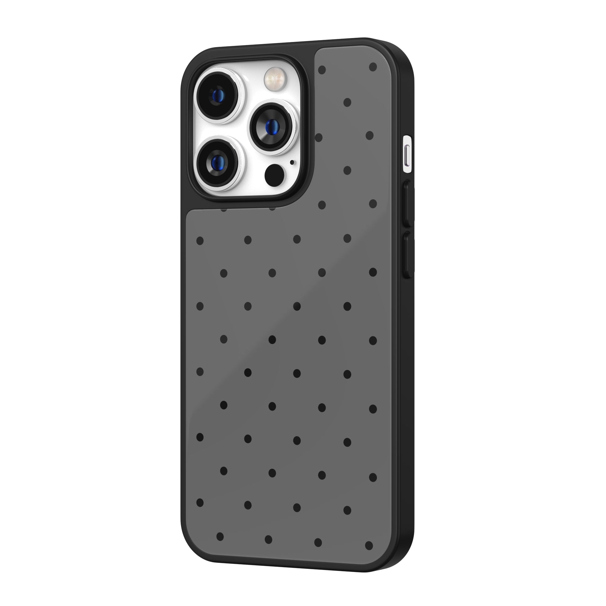 Graphite Gray Polka Dot iPhone Case