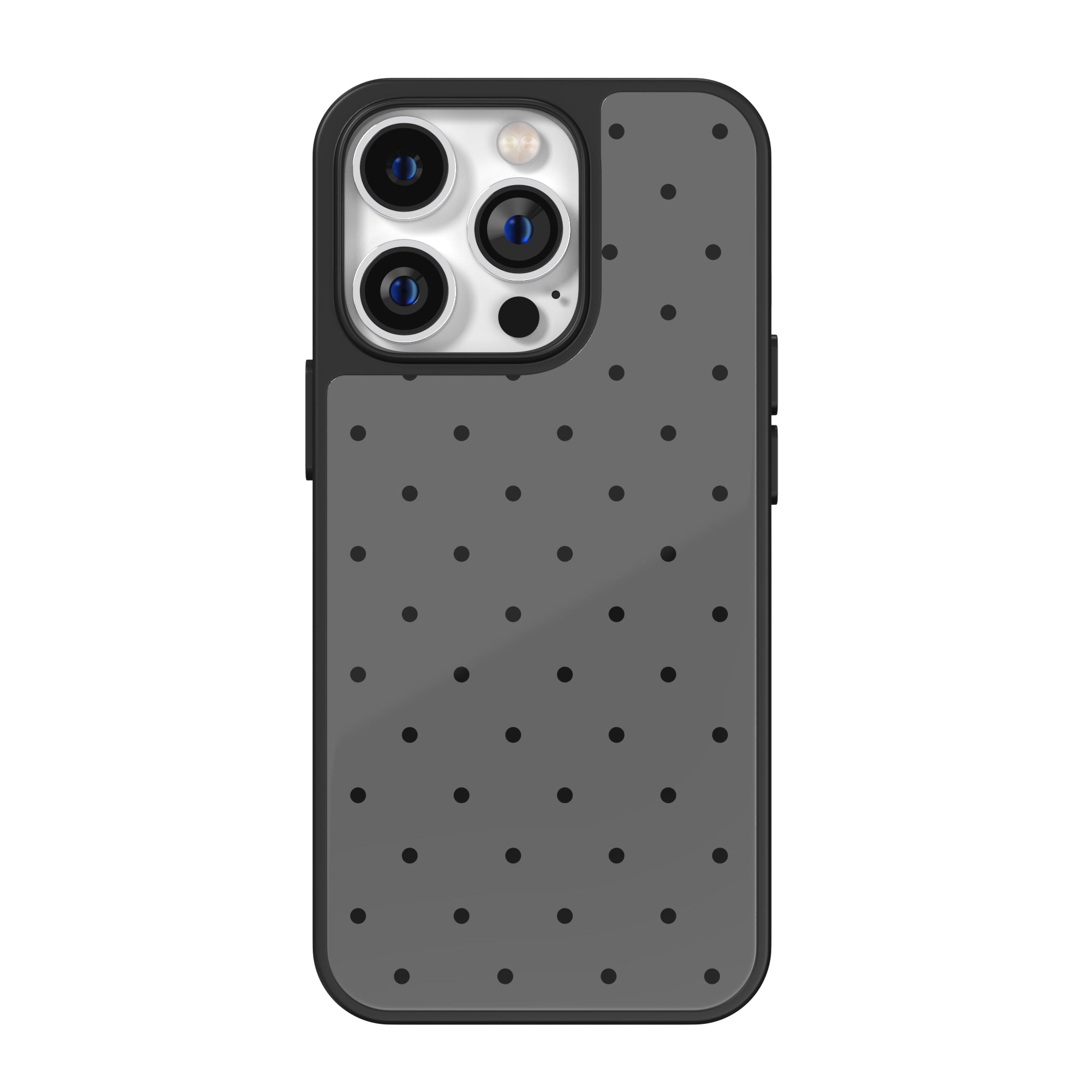 Graphite Gray Polka Dot iPhone Case
