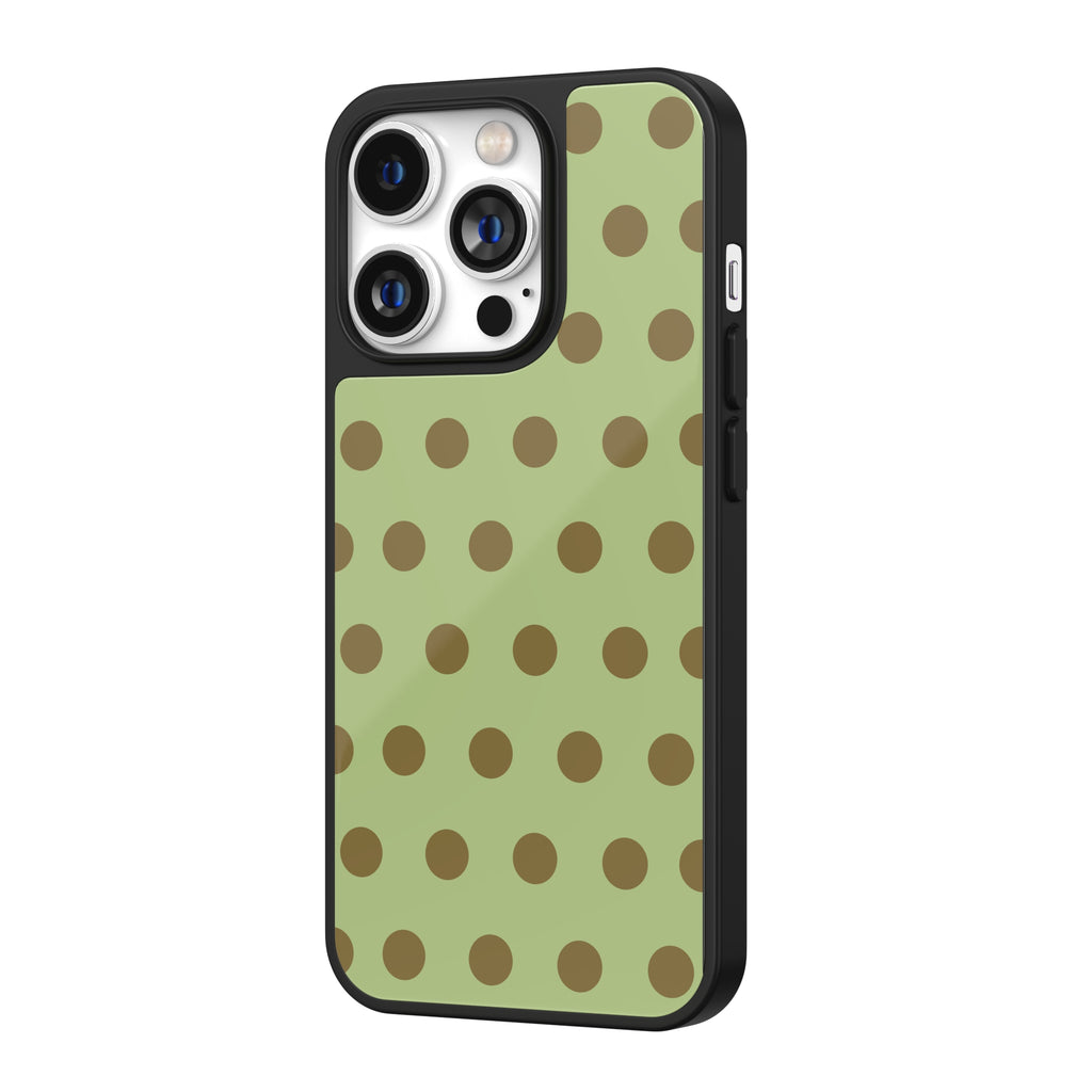 Olive & Brown Polka Dot iPhone Case