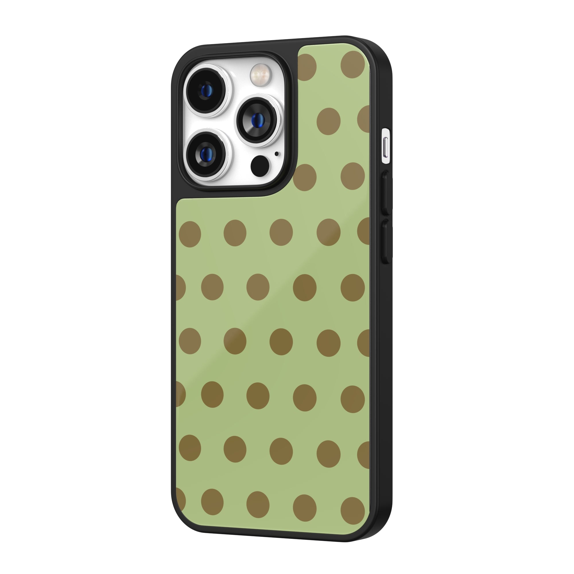 Olive & Brown Polka Dot iPhone Case