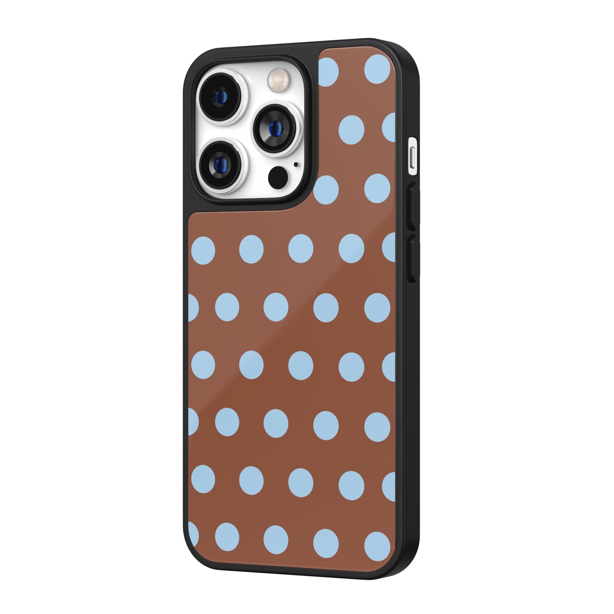 Cocoa & Blue Polka Dot iPhone Case