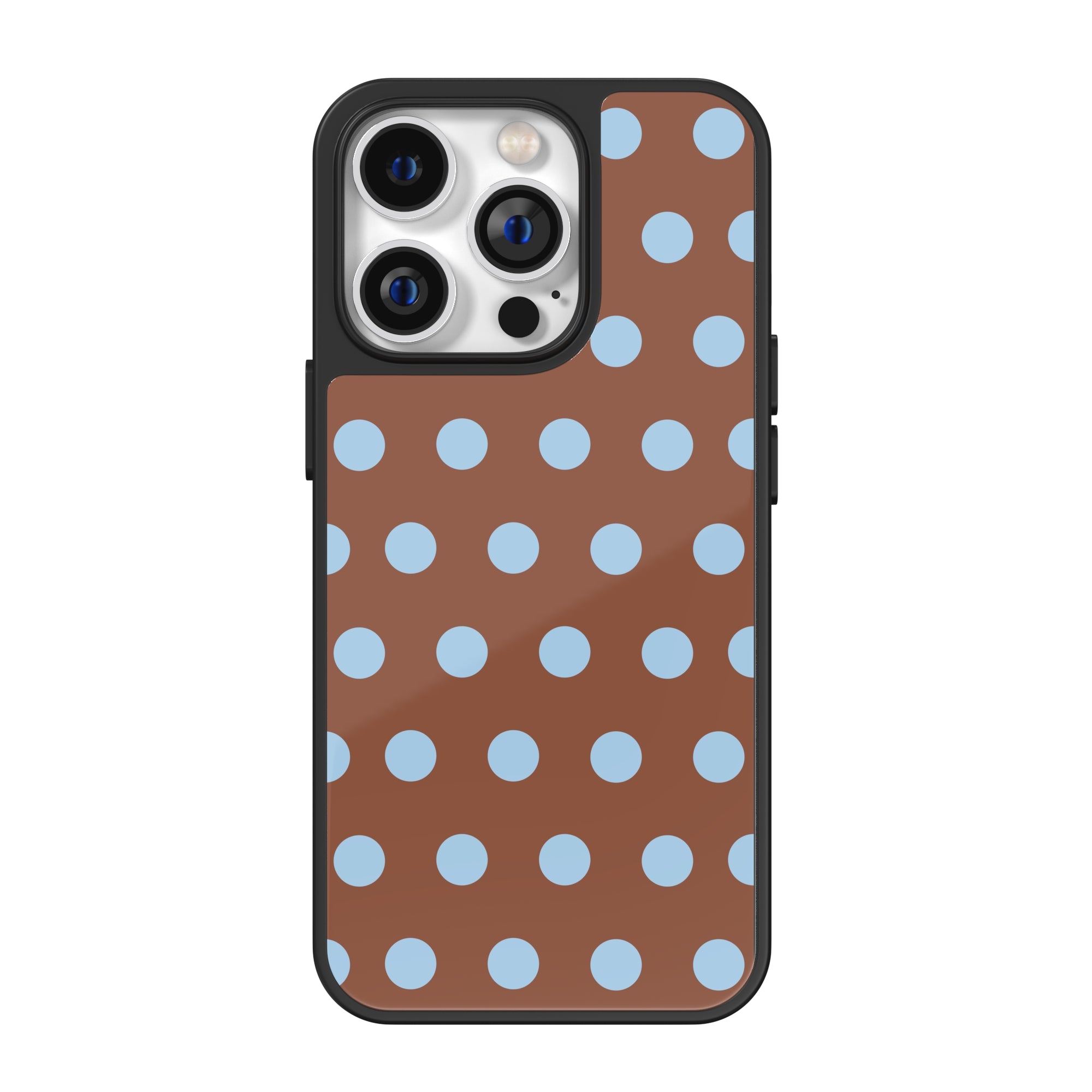 Cocoa & Blue Polka Dot iPhone Case