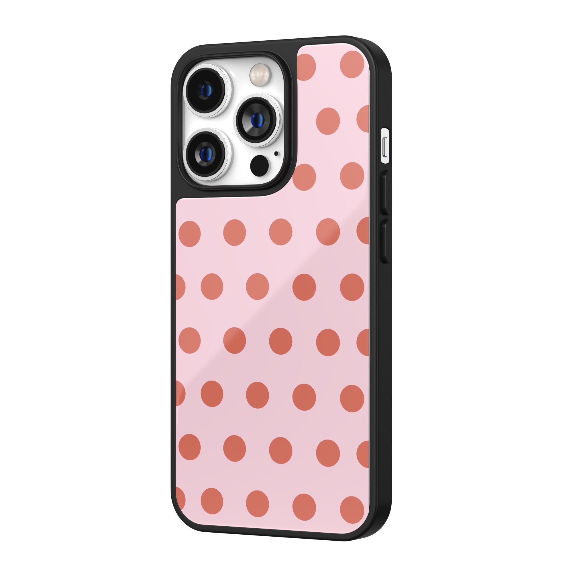 Rosy Tangerine Polka Dot iPhone Case