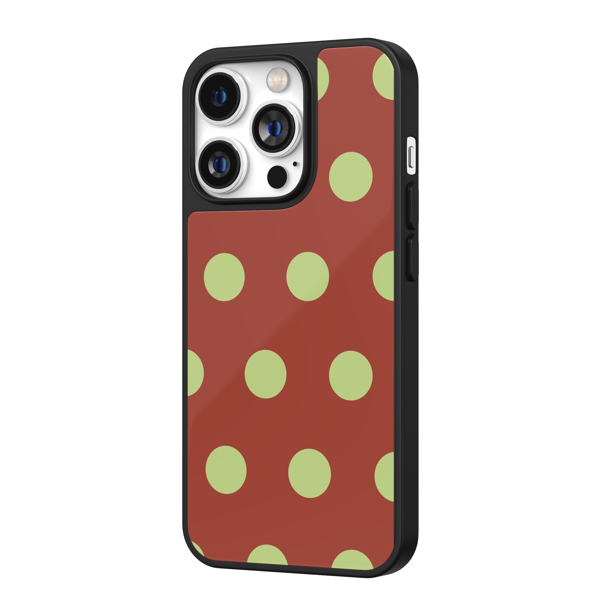 Brick & Green Retro Dots iPhone Case