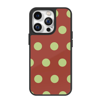 Brick & Green Retro Dots iPhone Case