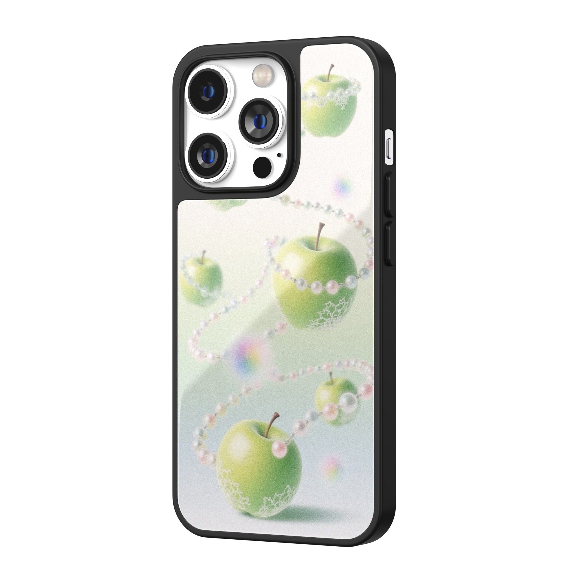 Pastel Green Apple Pattern iPhone Case