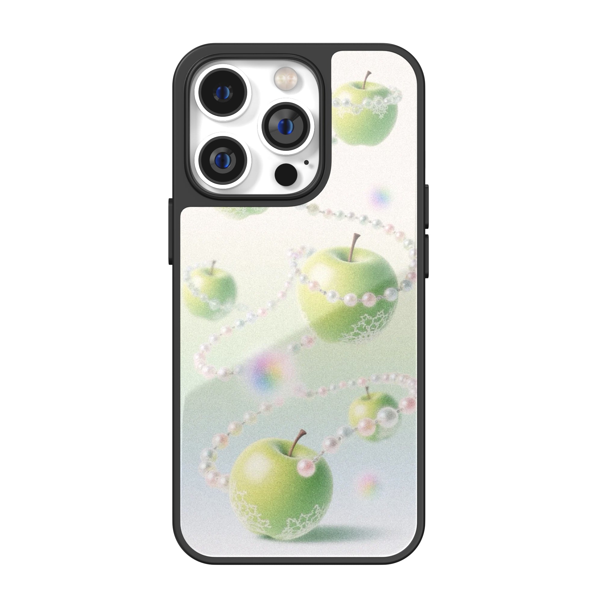 Pastel Green Apple Pattern iPhone Case