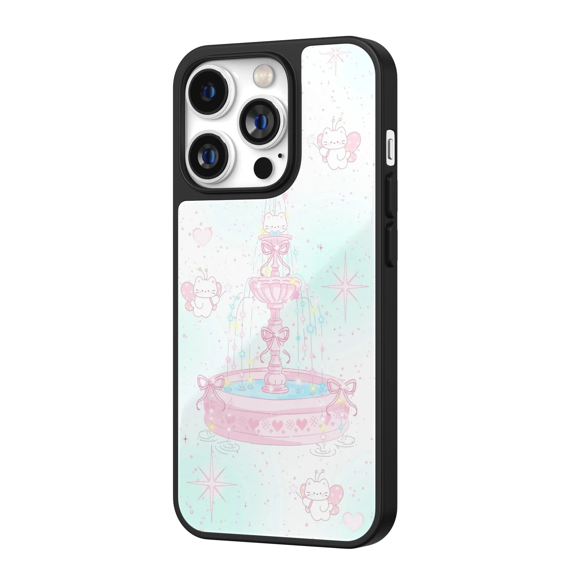Starlit Fountain Mint Pink Fantasy iPhone Case