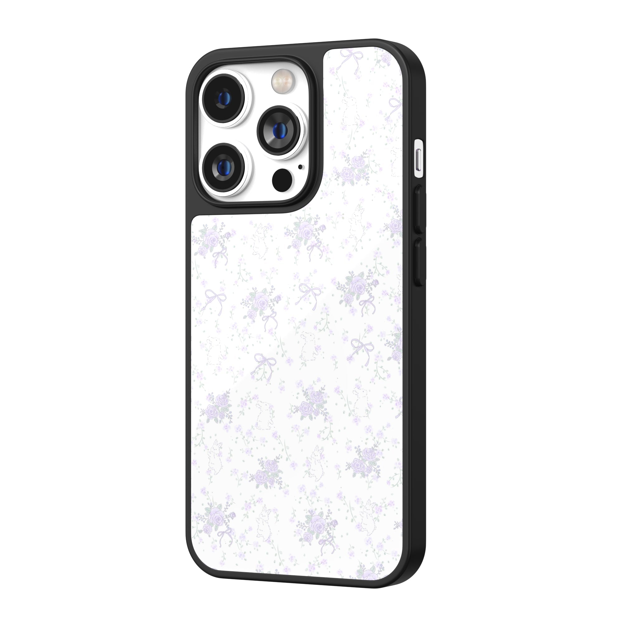 Violet Floral Bunny iPhone Case