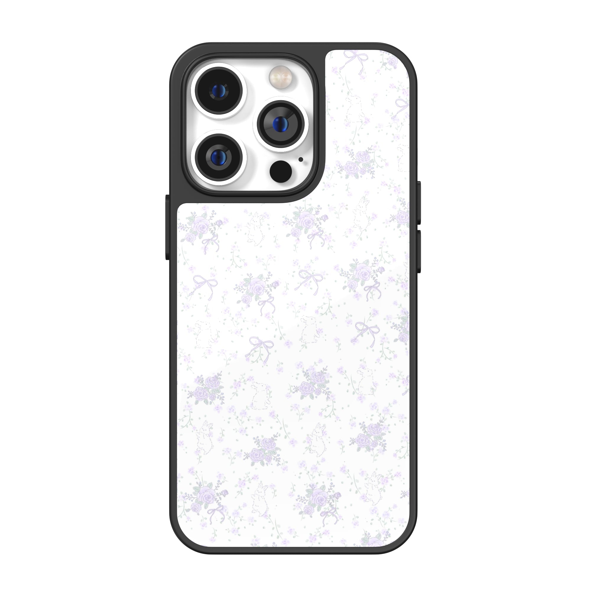 Violet Floral Bunny iPhone Case