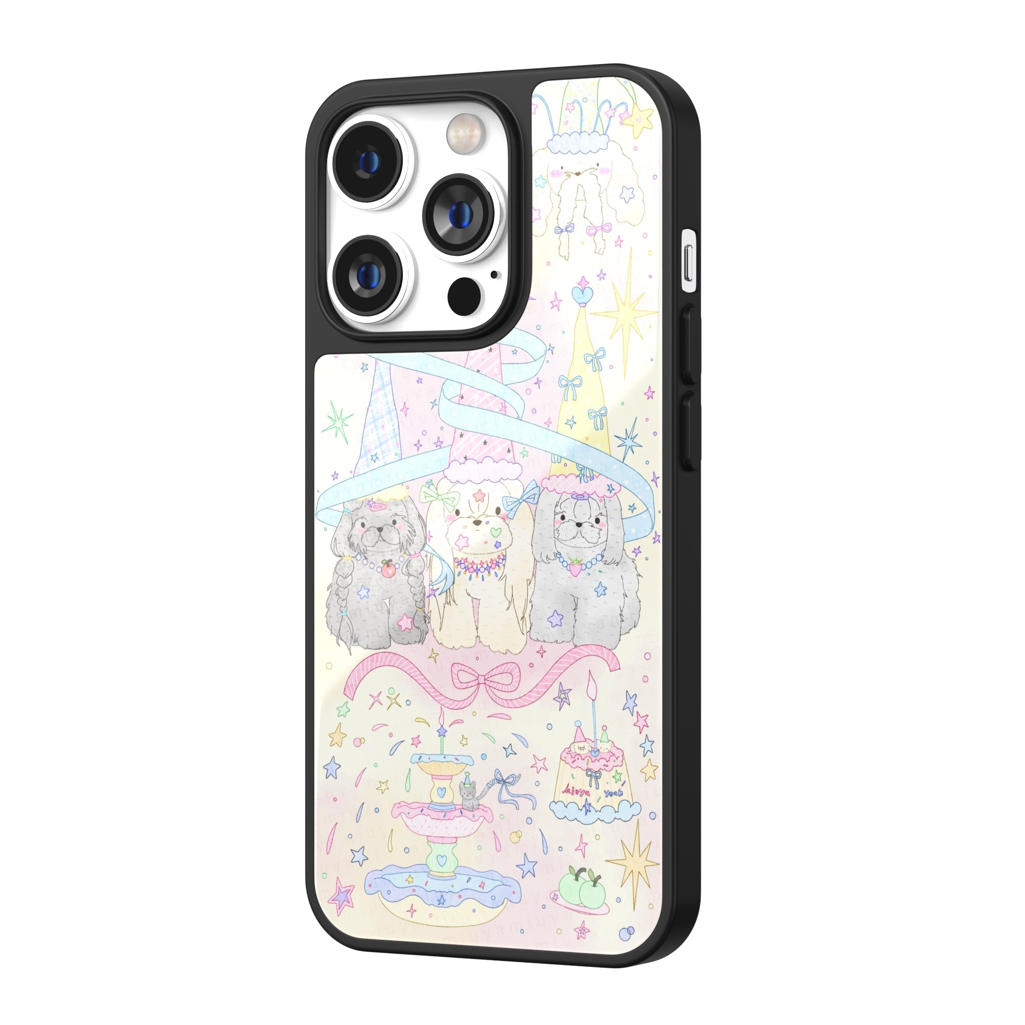 Puppy Birthday Party Illustration iPhone Case