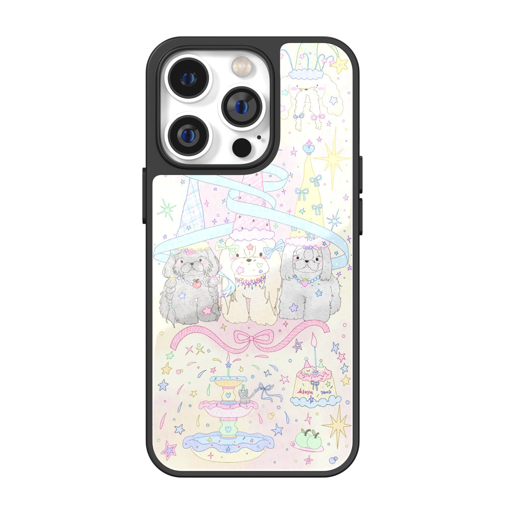 Puppy Birthday Party Illustration iPhone Case