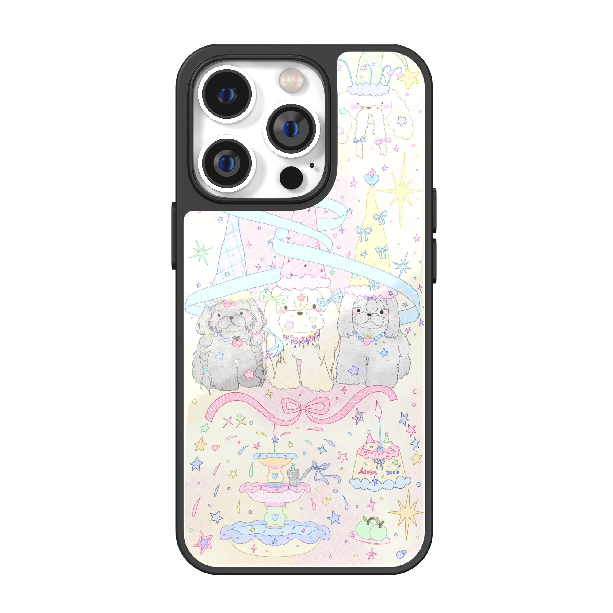 Puppy Birthday Party Illustration iPhone Case