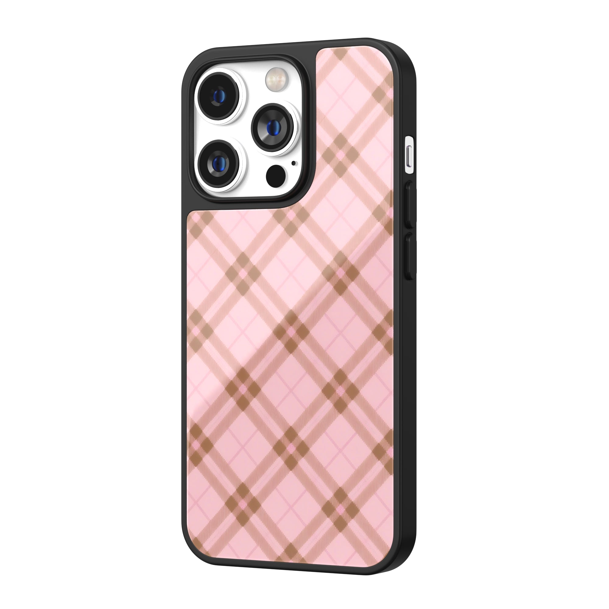 Blush Macchiato Pink Plaid iPhone Case