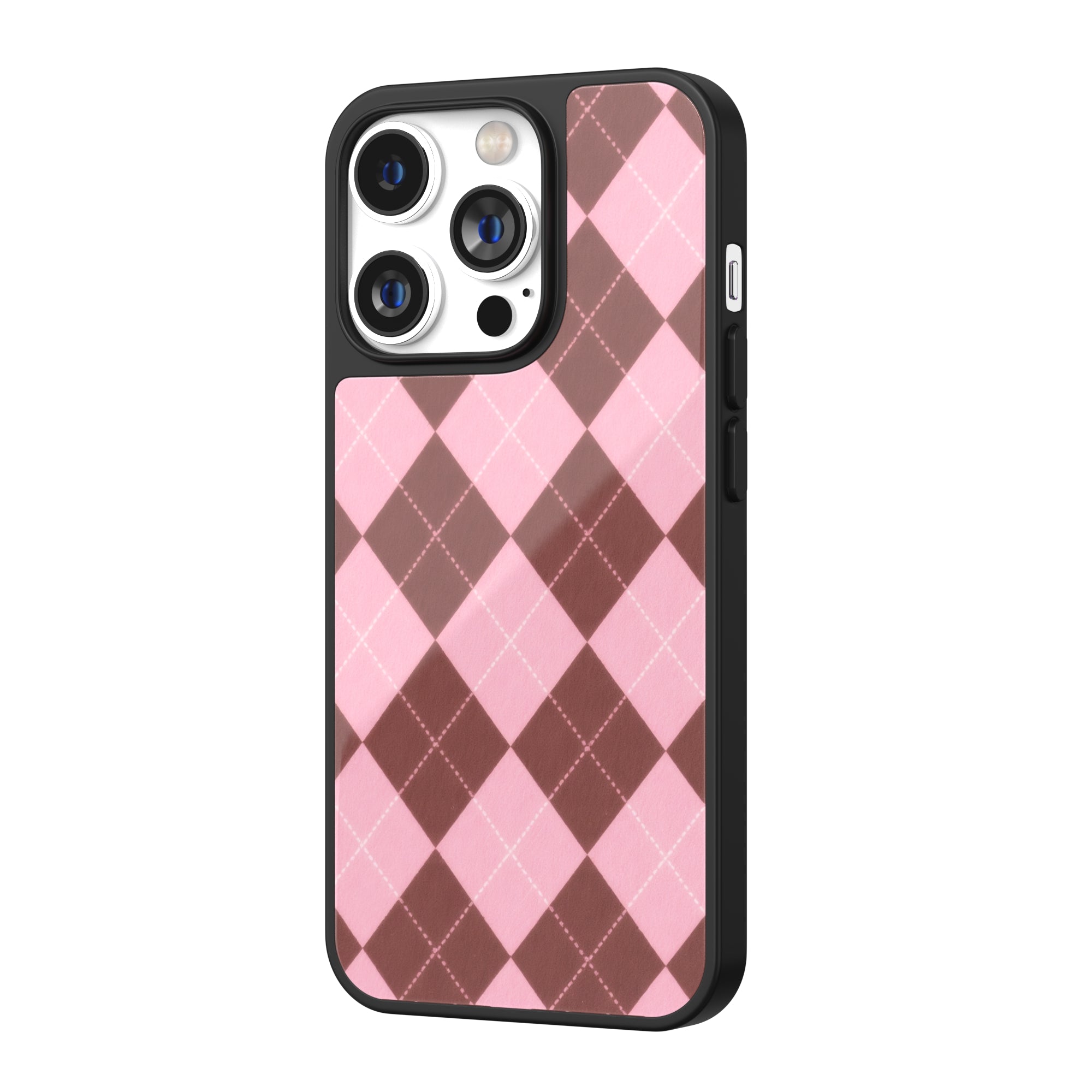 Pink Berry Truffle Argyle iPhone Case