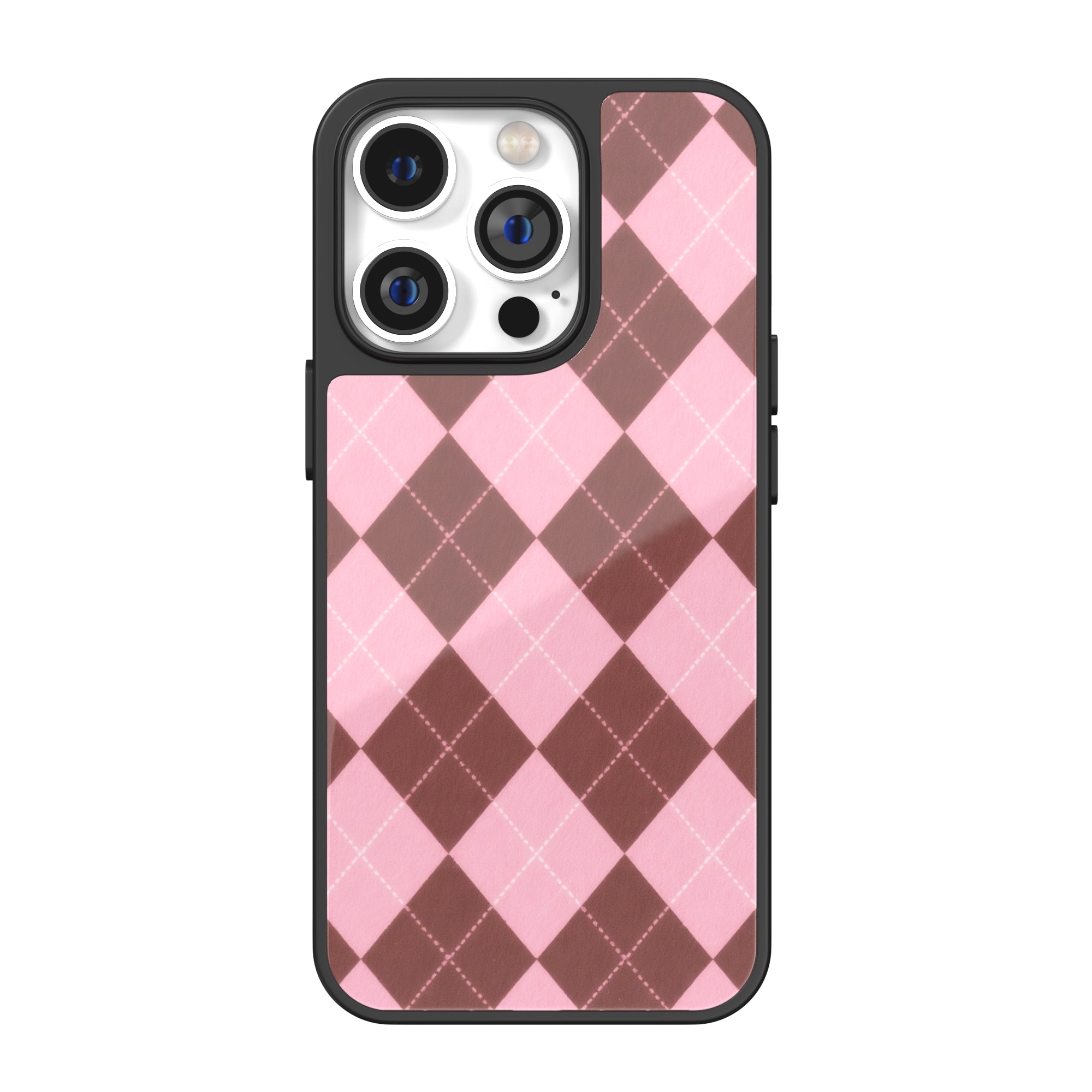 Pink Berry Truffle Argyle iPhone Case