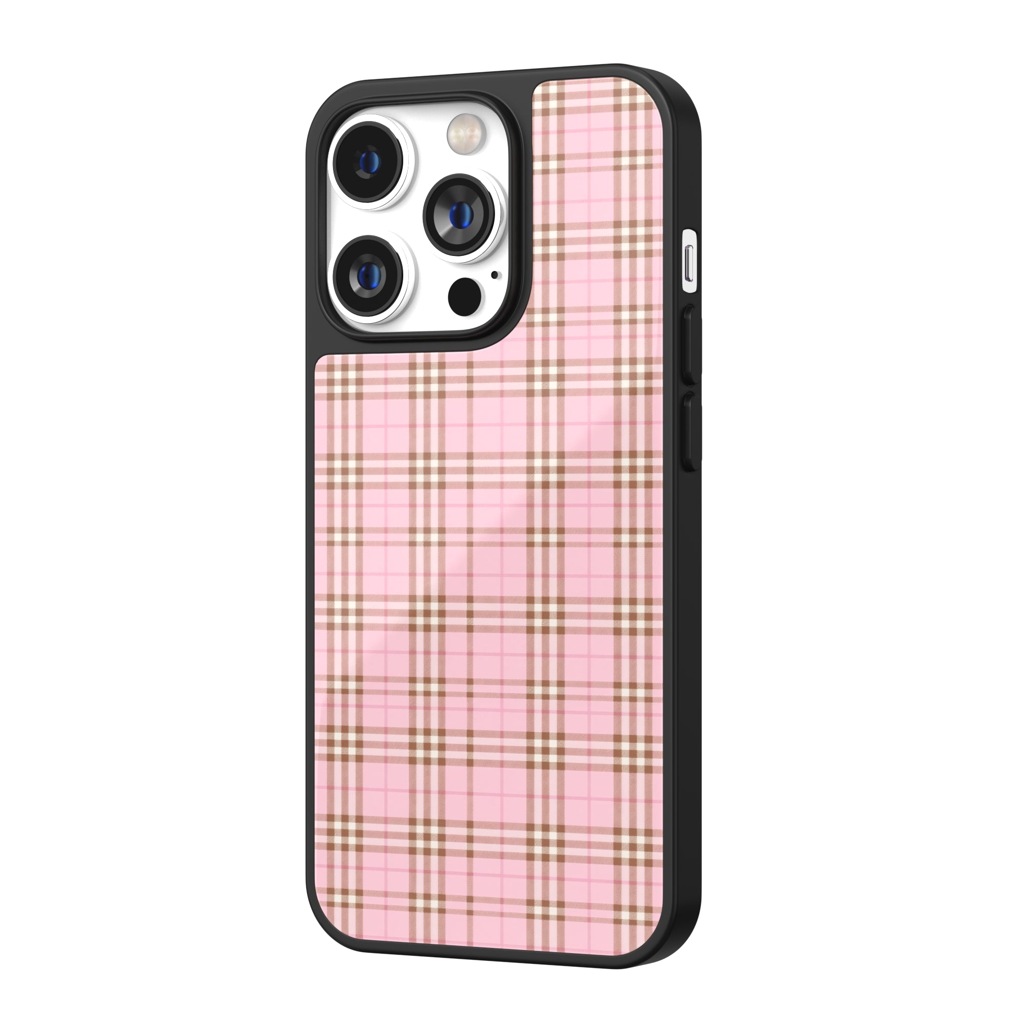 Strawberry Waffle Pink Plaid iPhone Case