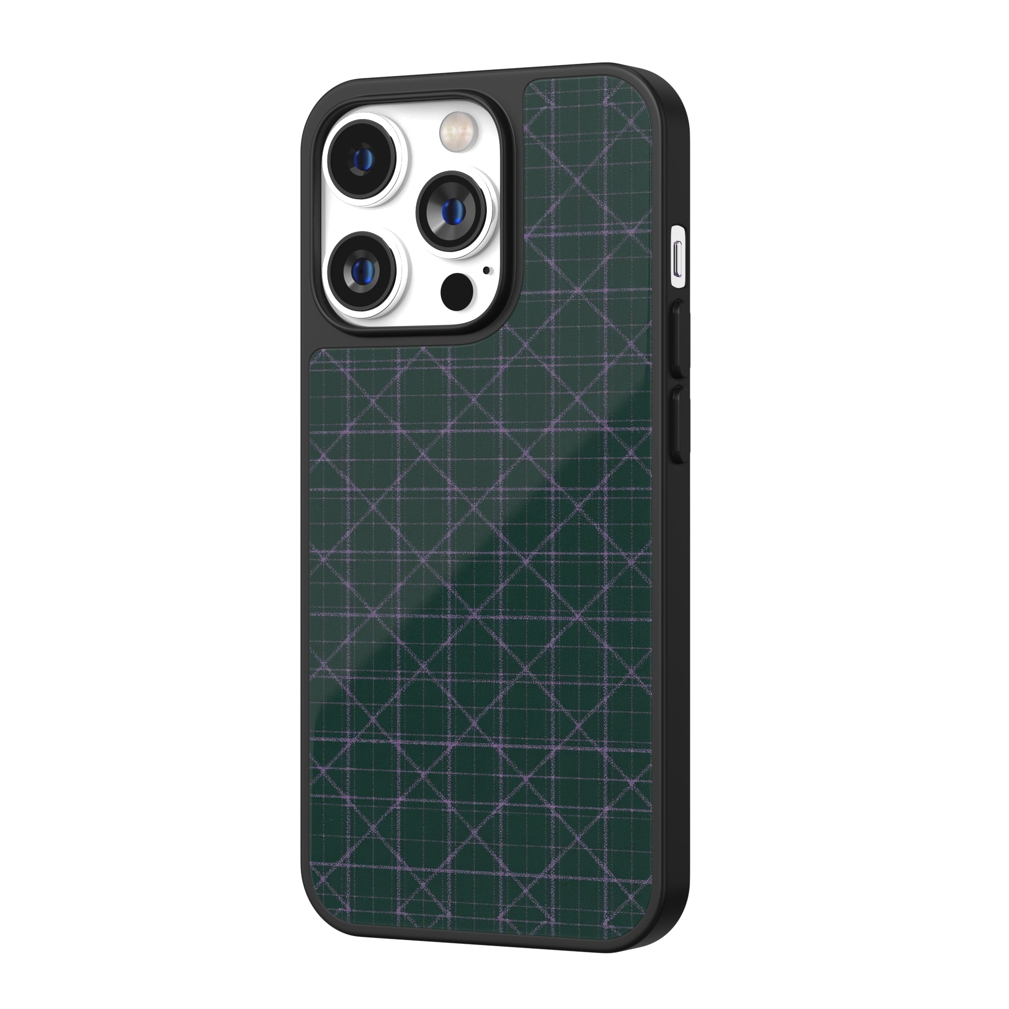Twilight Ivy Dark Green Argyle iPhone Case