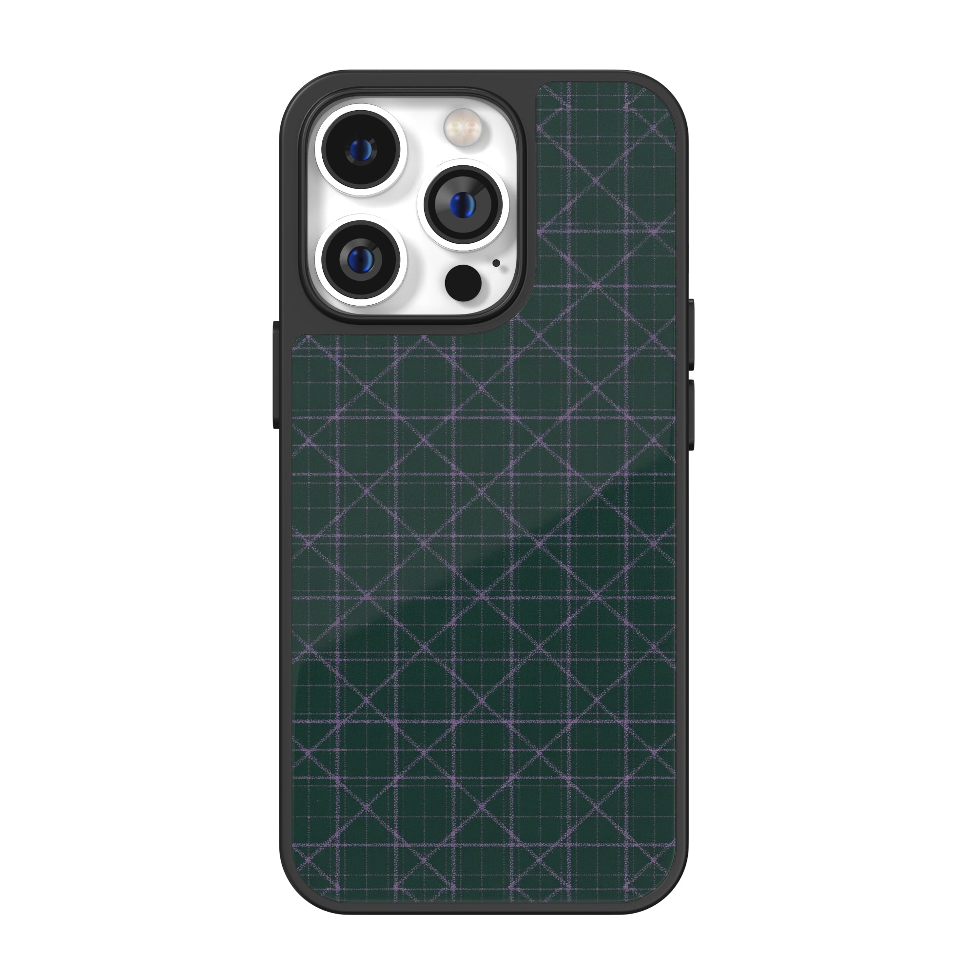 Twilight Ivy Dark Green Argyle iPhone Case