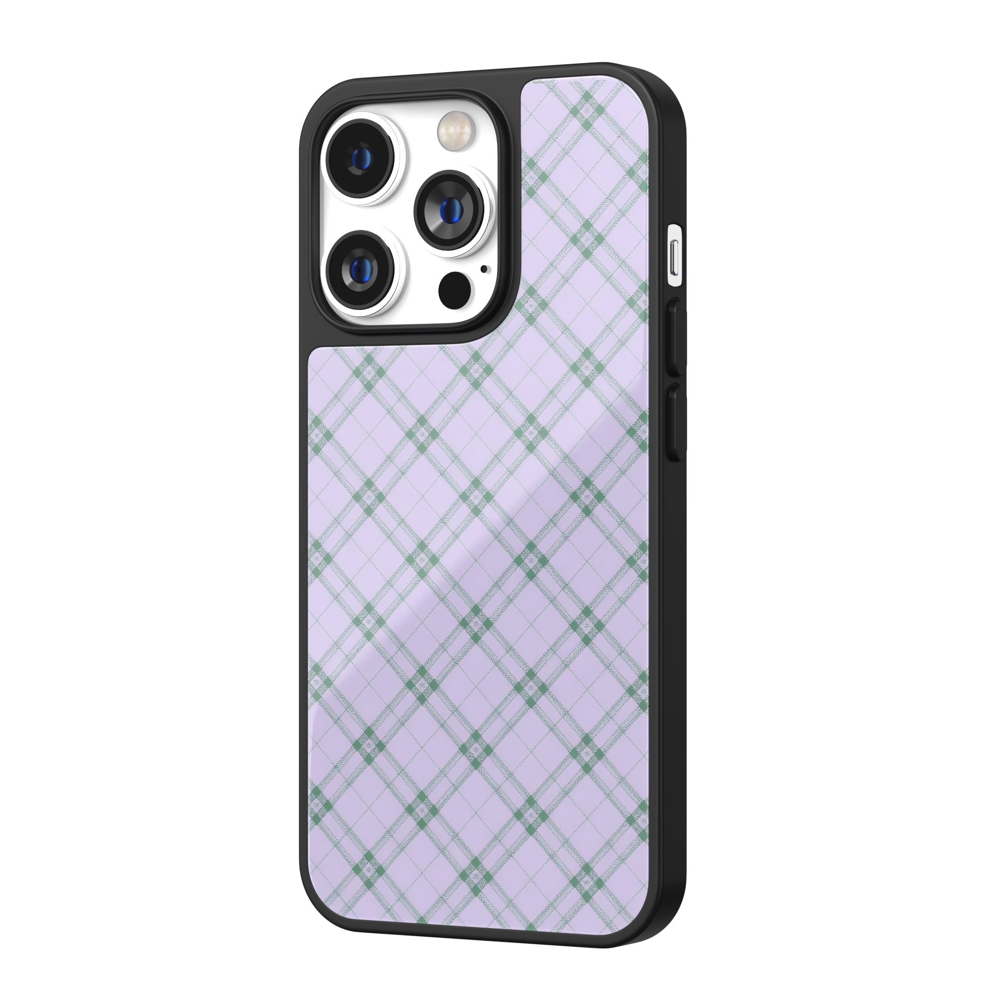 Misty Lilac Argyle iPhone Case