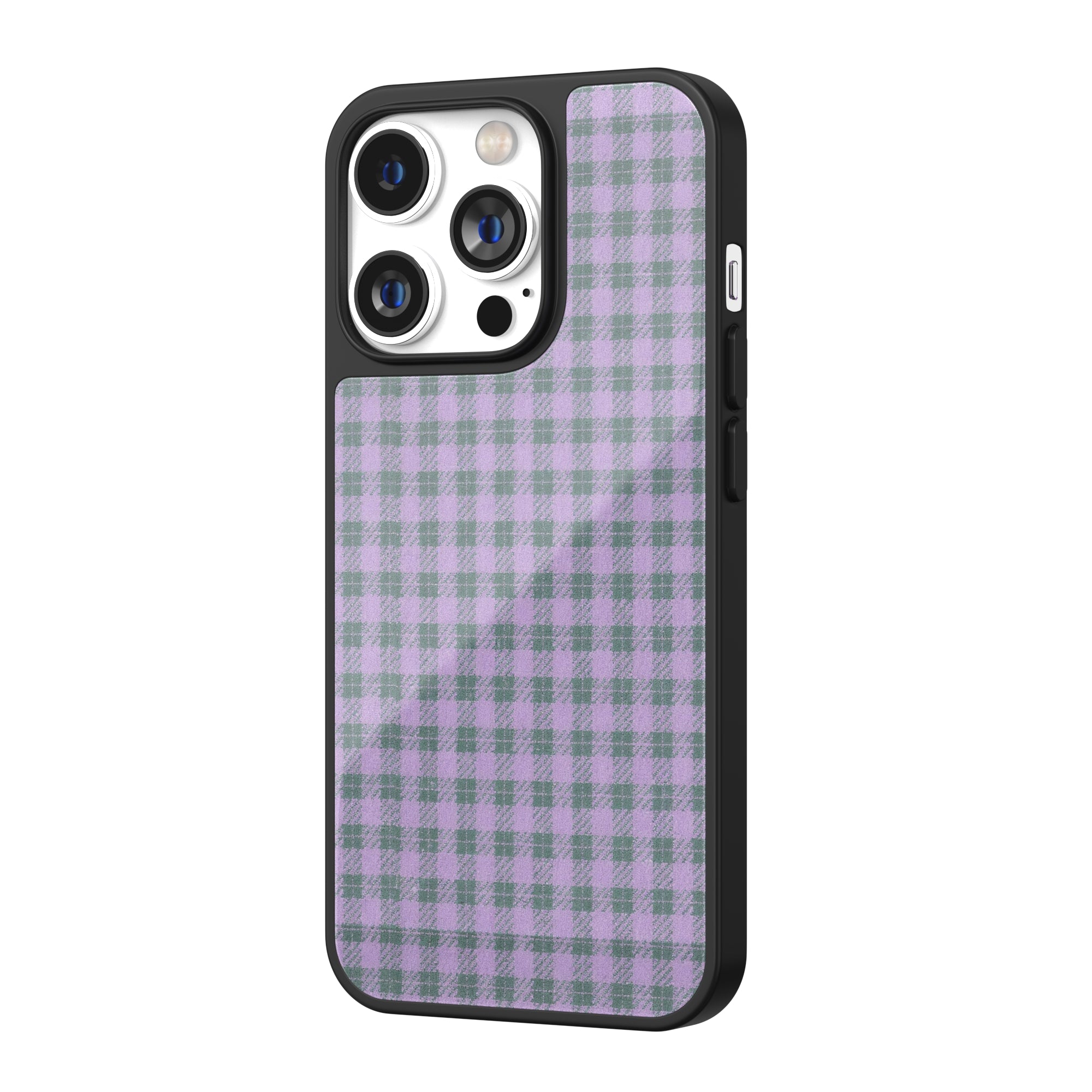 Lavender Moss Check iPhone Case