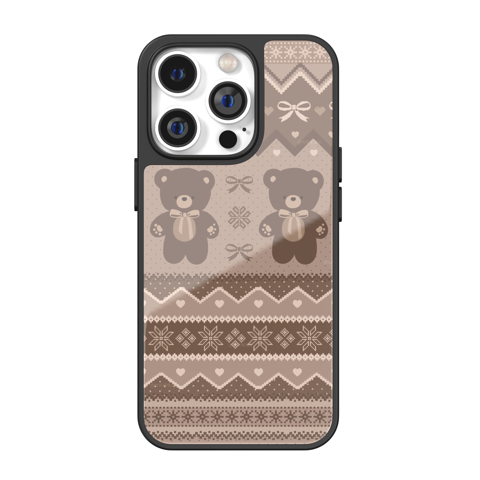 Fair Isle Cocoa Bear iPhone Case