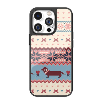 Fair Isle Dachshund Heart iPhone Case
