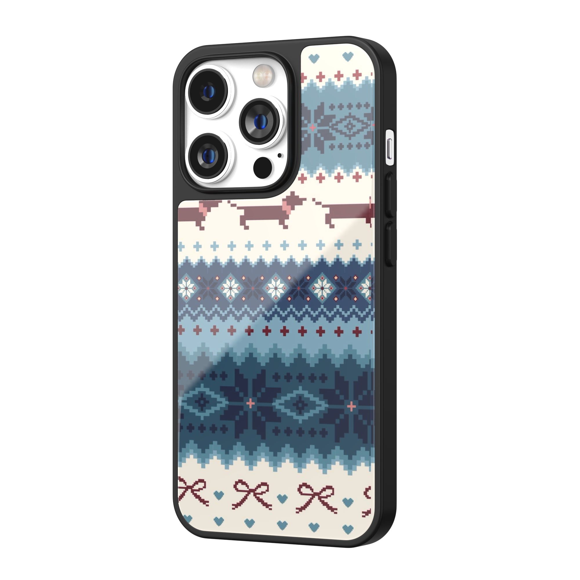 Fair Isle Dachshund Knit iPhone Case