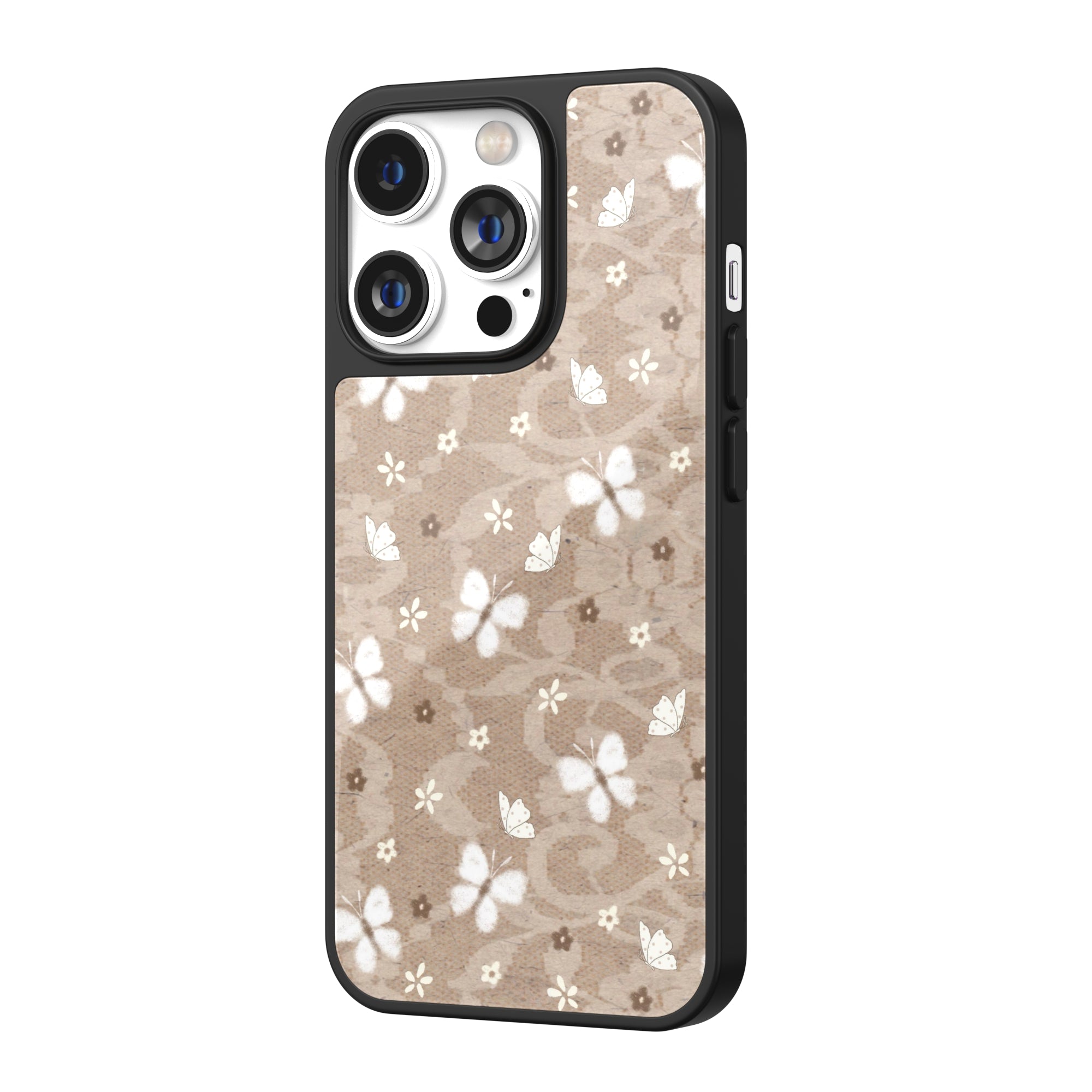 Lace Latte Butterfly iPhone Case