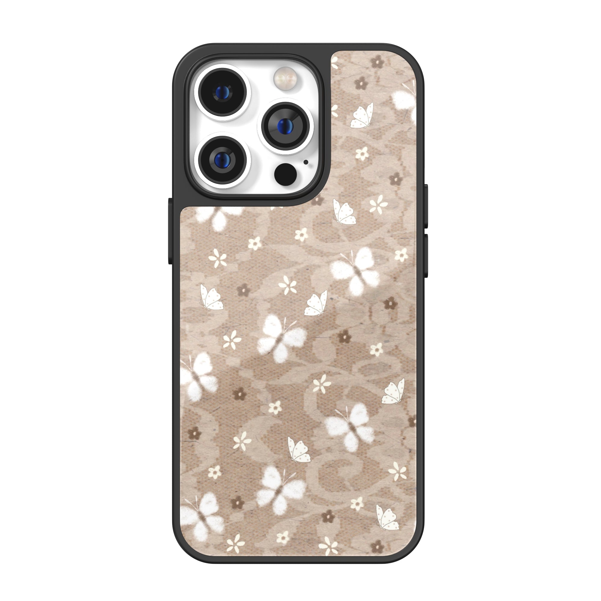 Lace Latte Butterfly iPhone Case