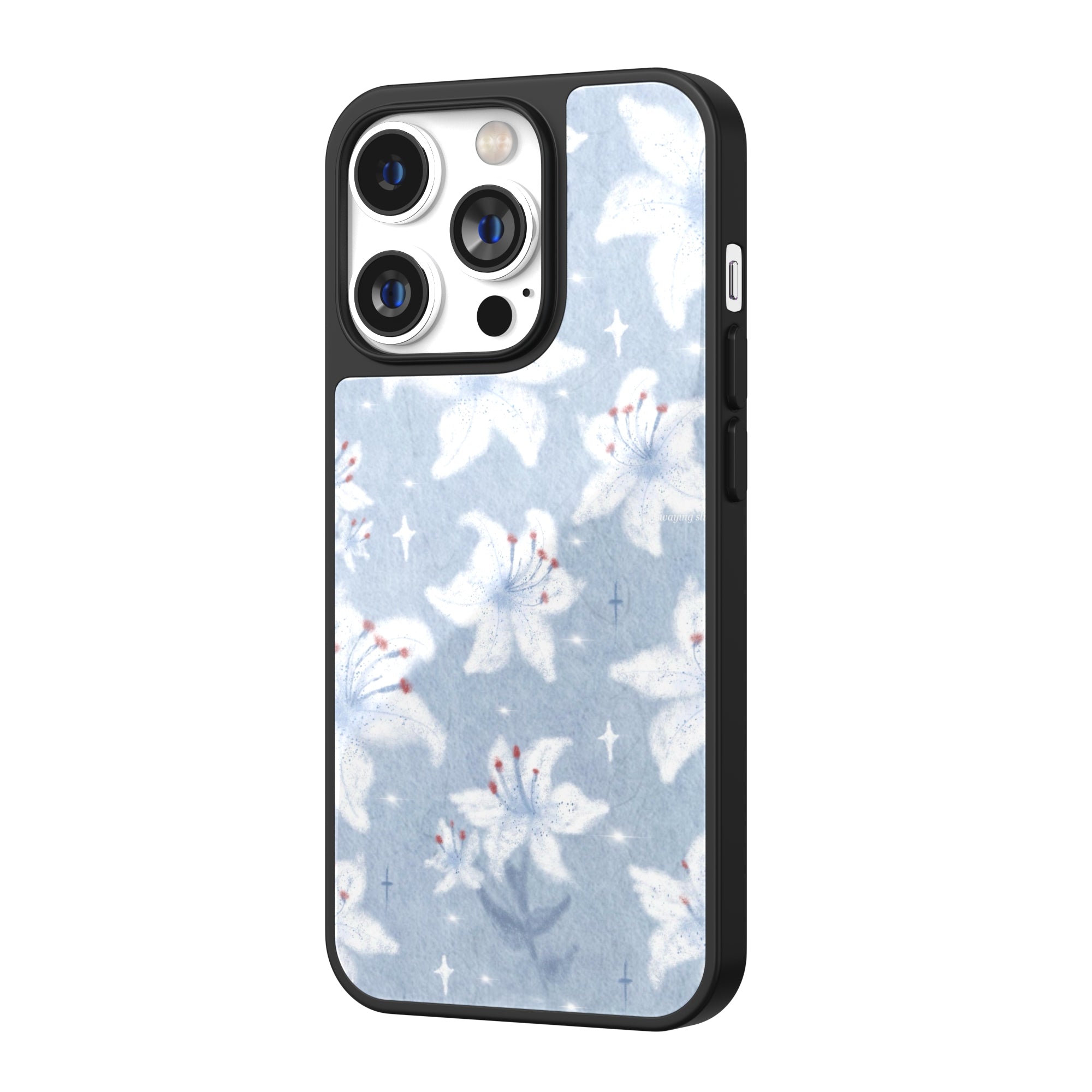 Blue Lily Mist iPhone Case