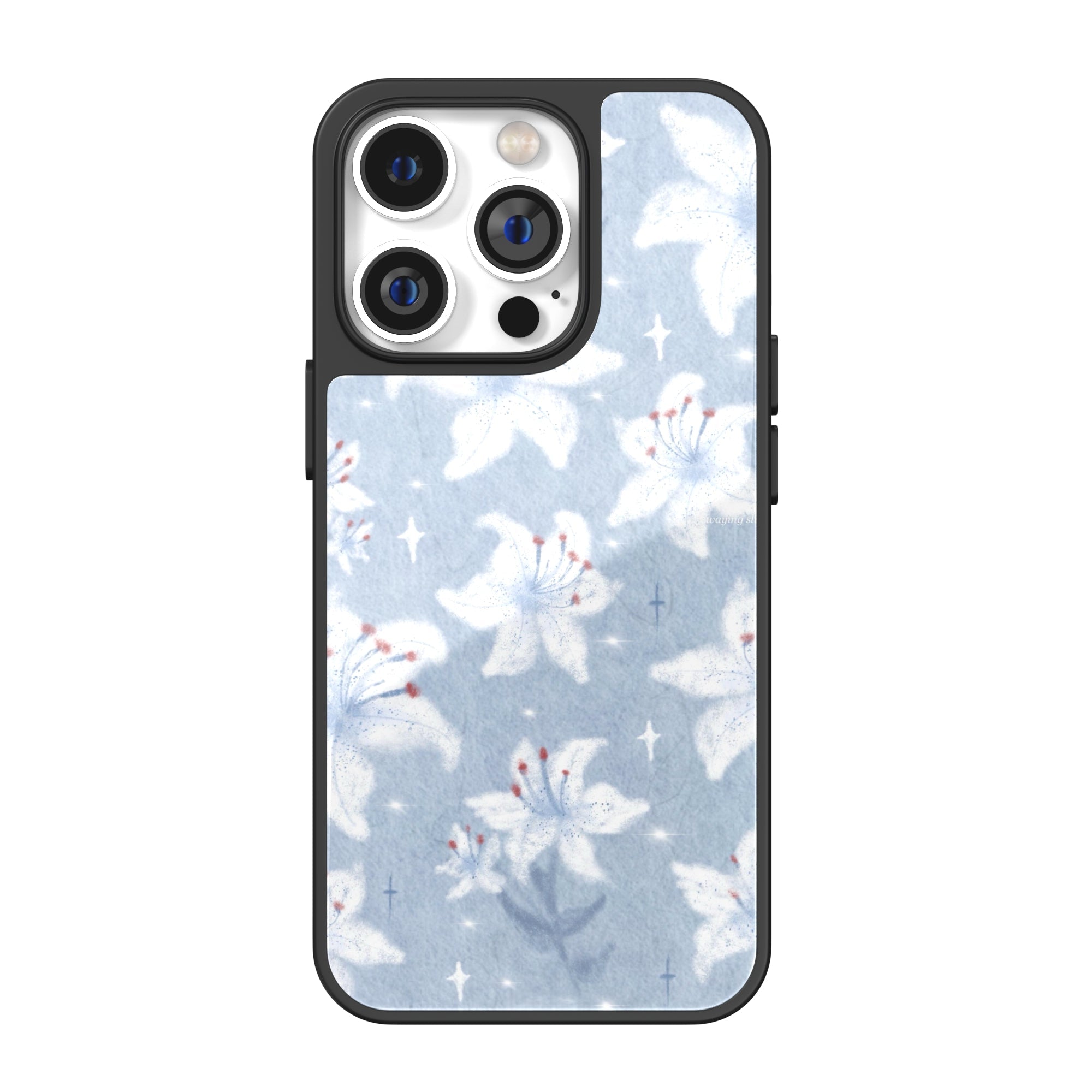 Blue Lily Mist iPhone Case