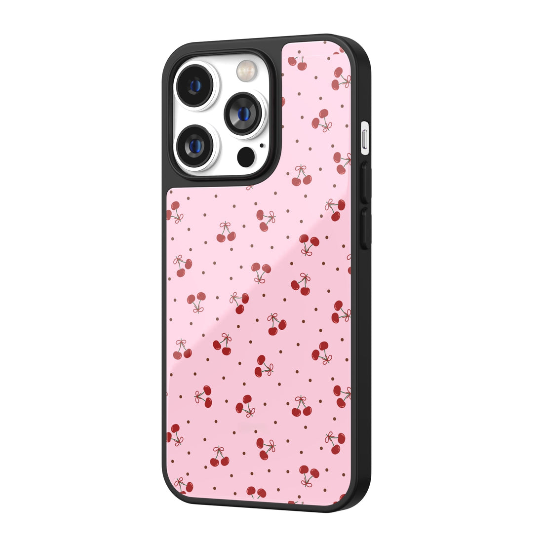 Pink Cherry Dots iPhone Case