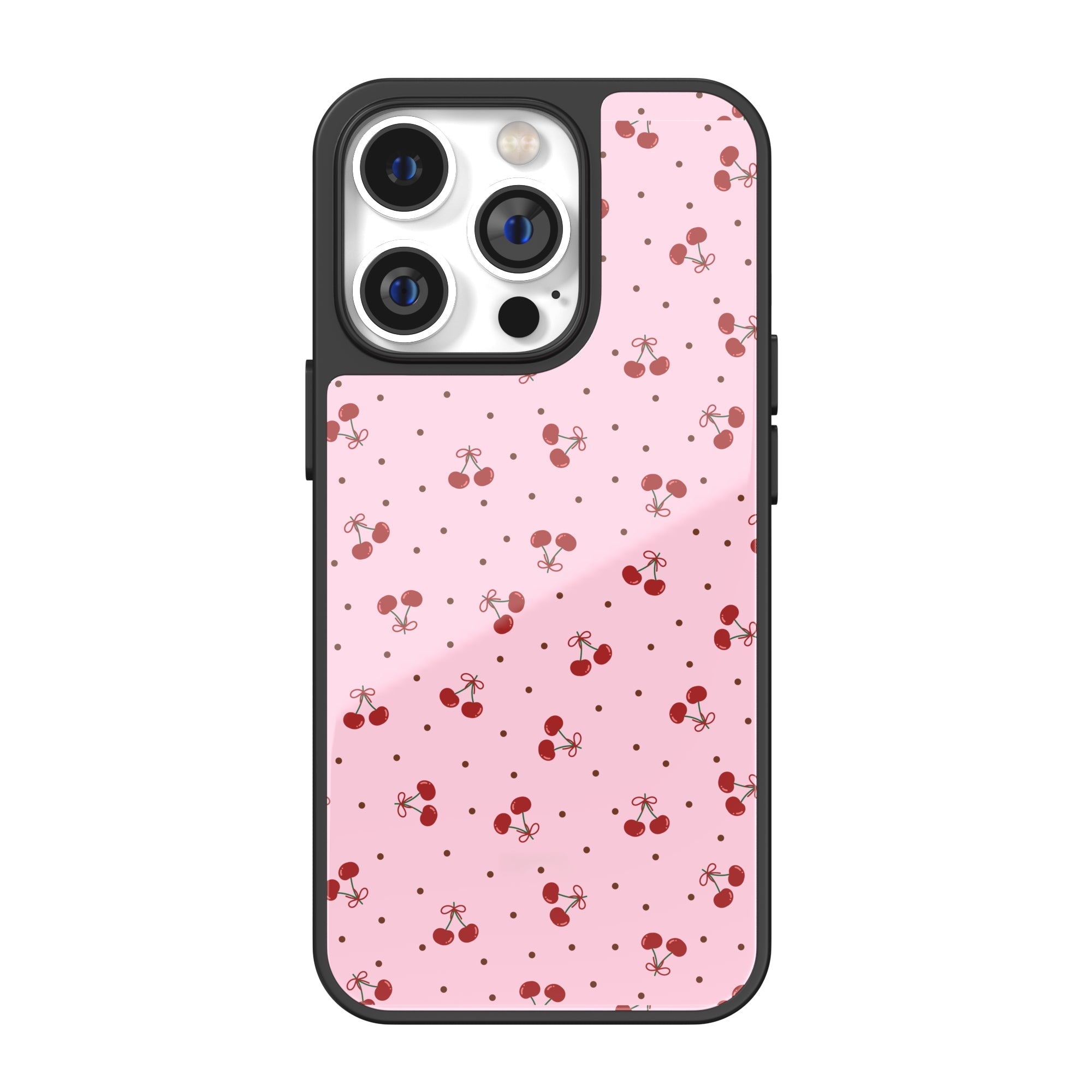 Pink Cherry Dots iPhone Case