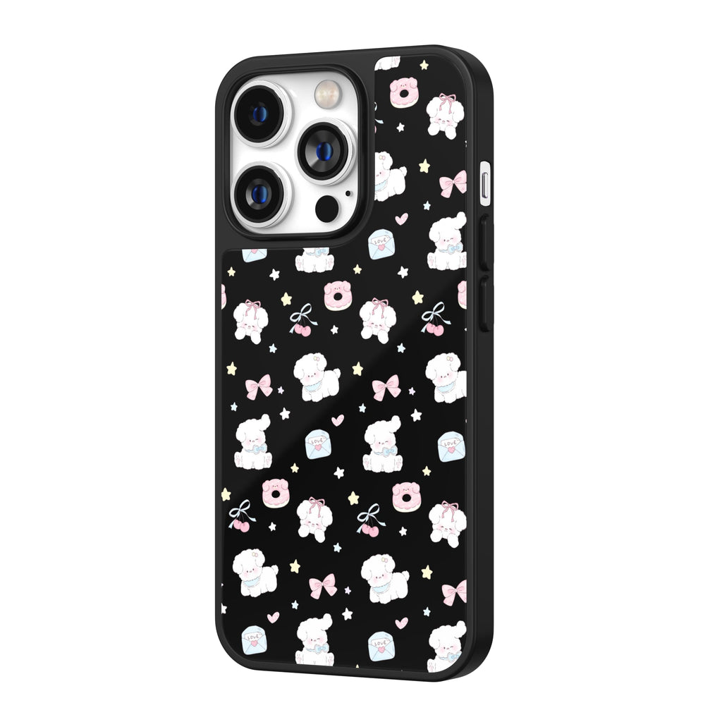 Little Pup Letters Black iPhone Case