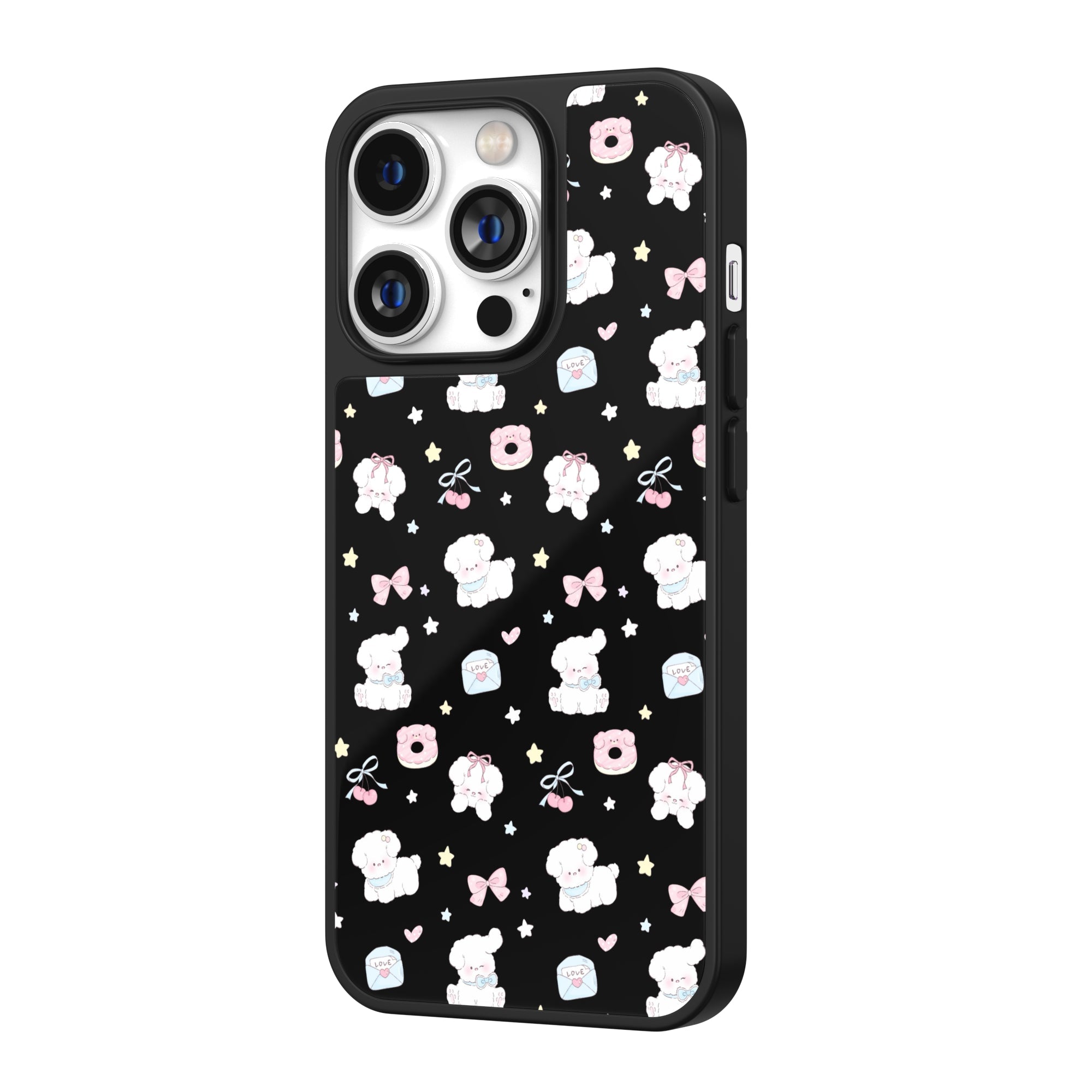 Little Pup Letters Black iPhone Case