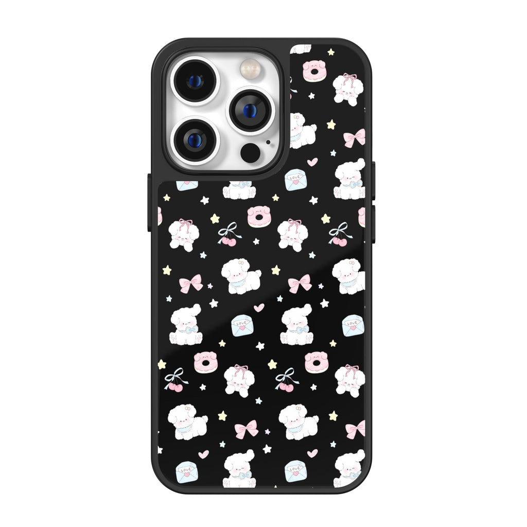 Little Pup Letters Black iPhone Case