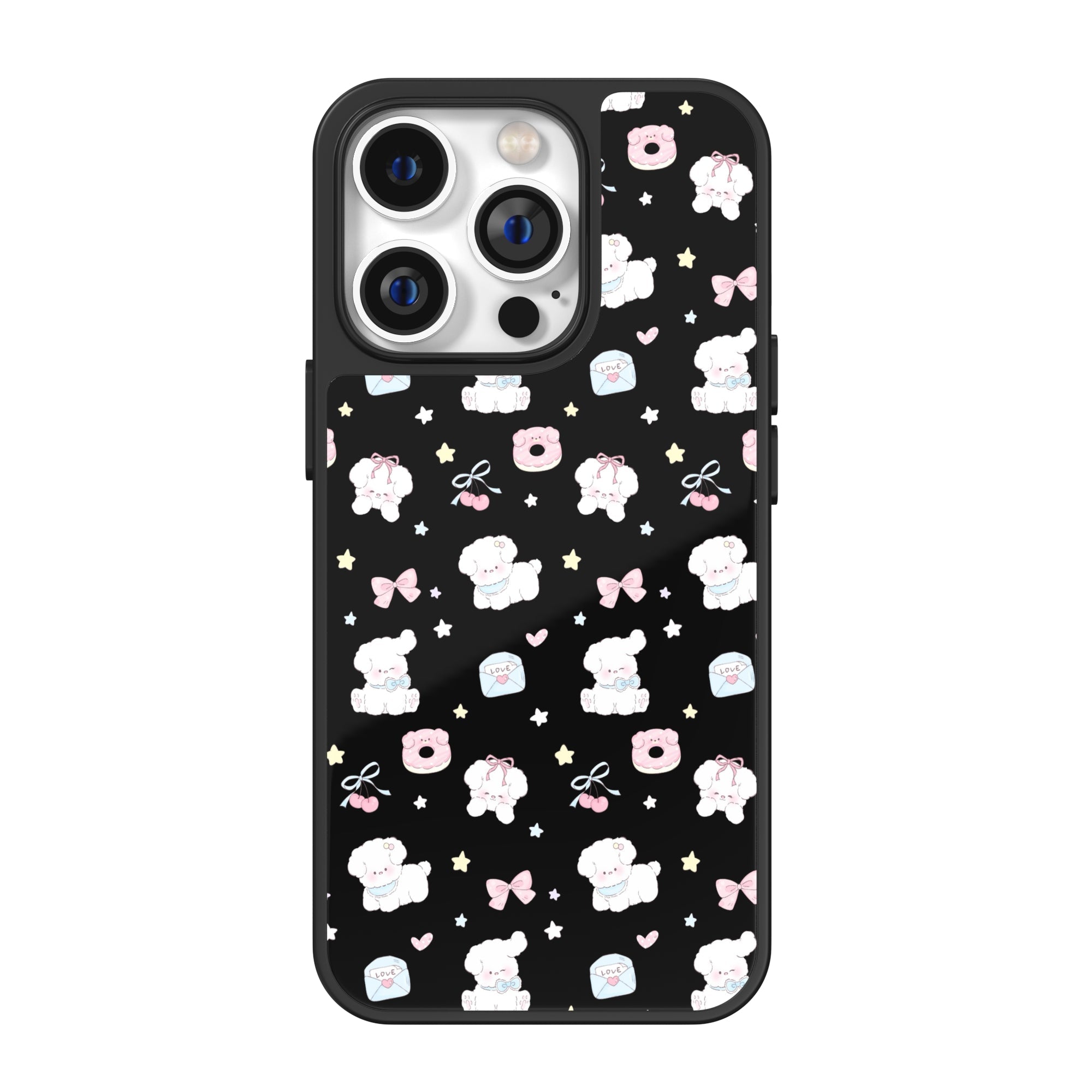 Little Pup Letters Black iPhone Case