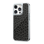 Black Leopard Silver Frame iPhone Case