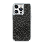 Black Leopard Silver Frame iPhone Case