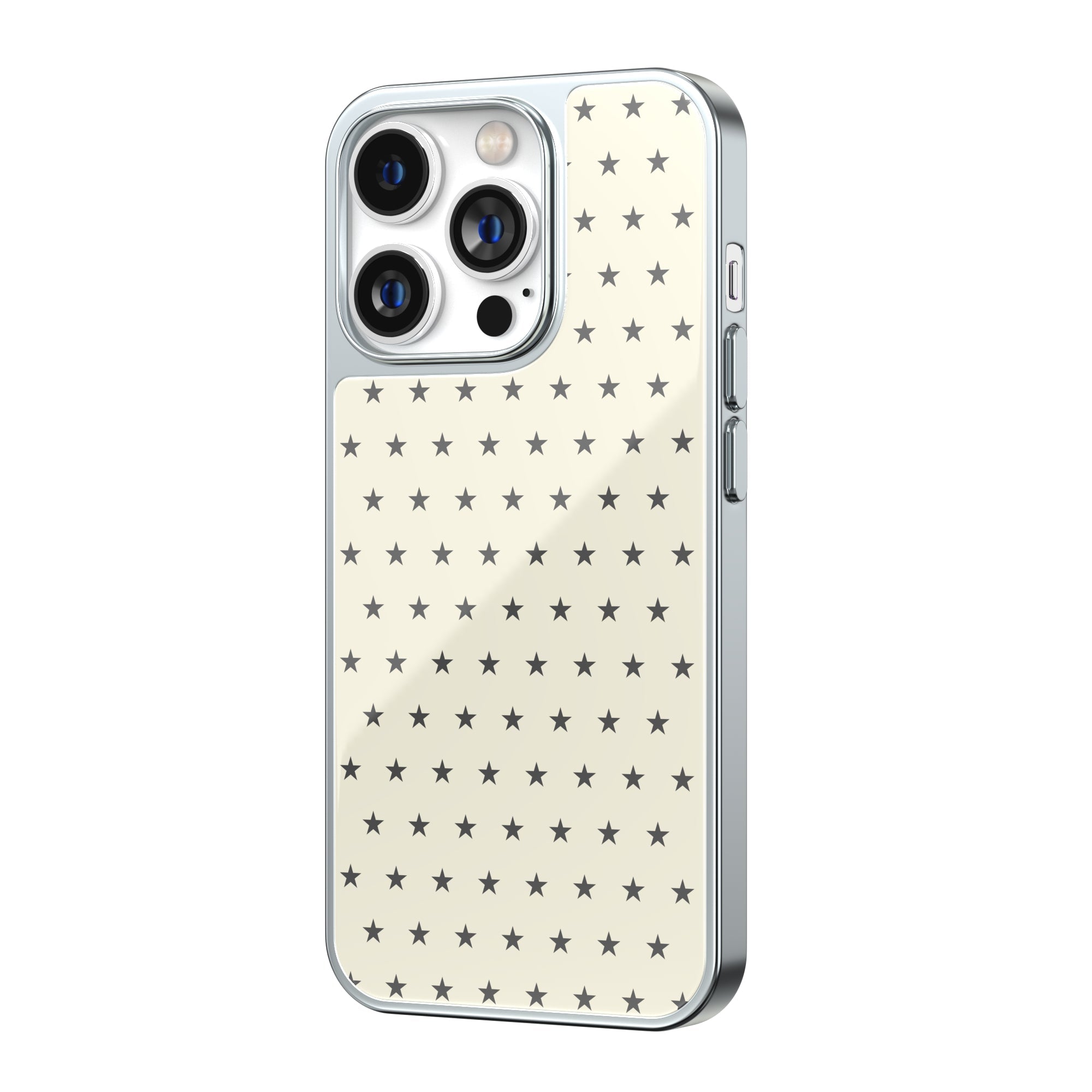 Vanilla Star Cream Silver Frame iPhone Case
