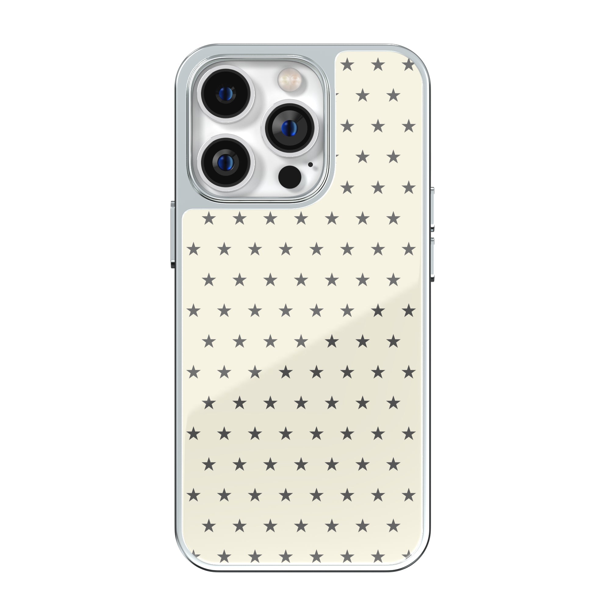 Vanilla Star Cream Silver Frame iPhone Case
