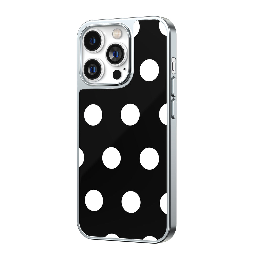 Classic Black & White Polka Dot Sliver Frame iPhone Case