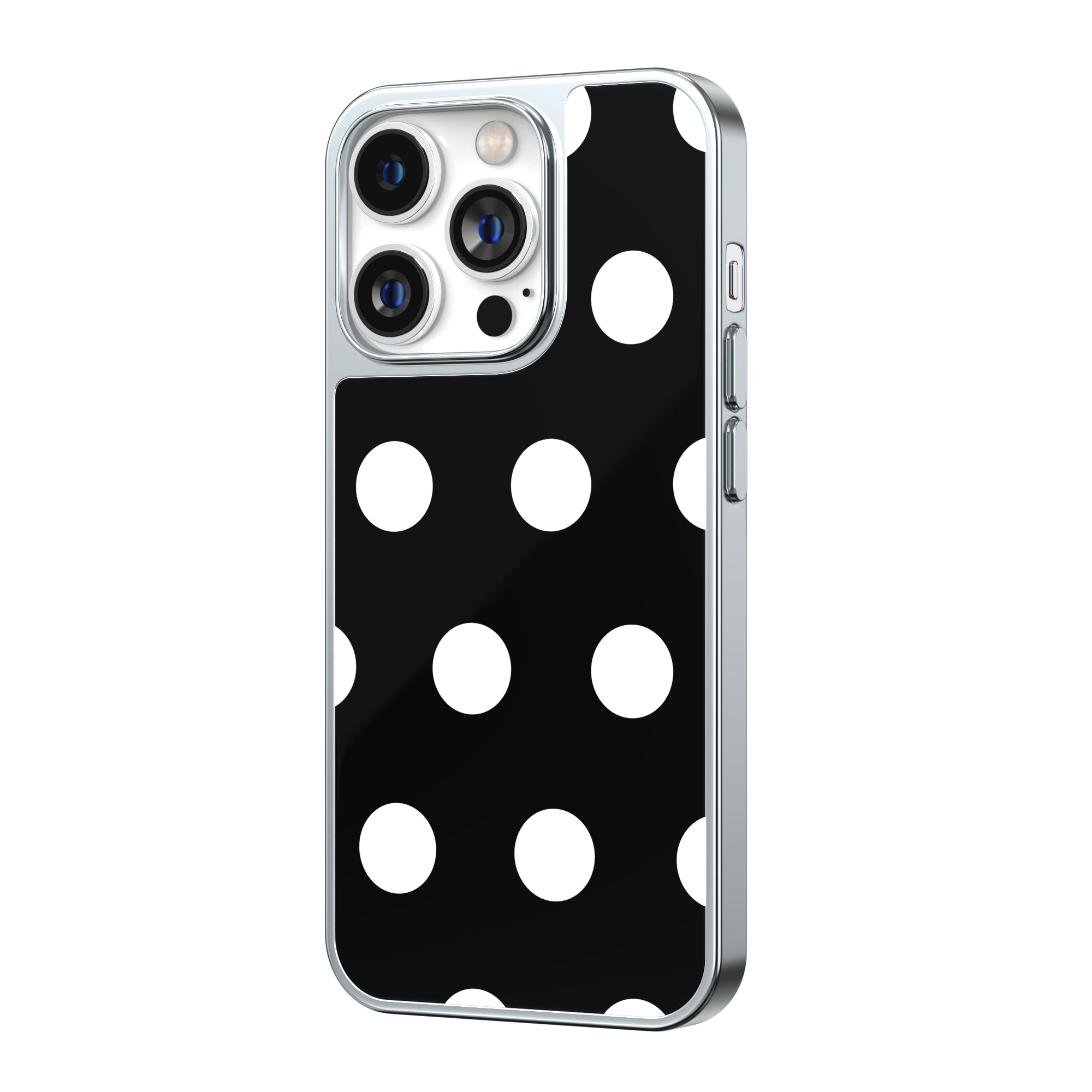 Classic Black & White Polka Dot Sliver Frame iPhone Case