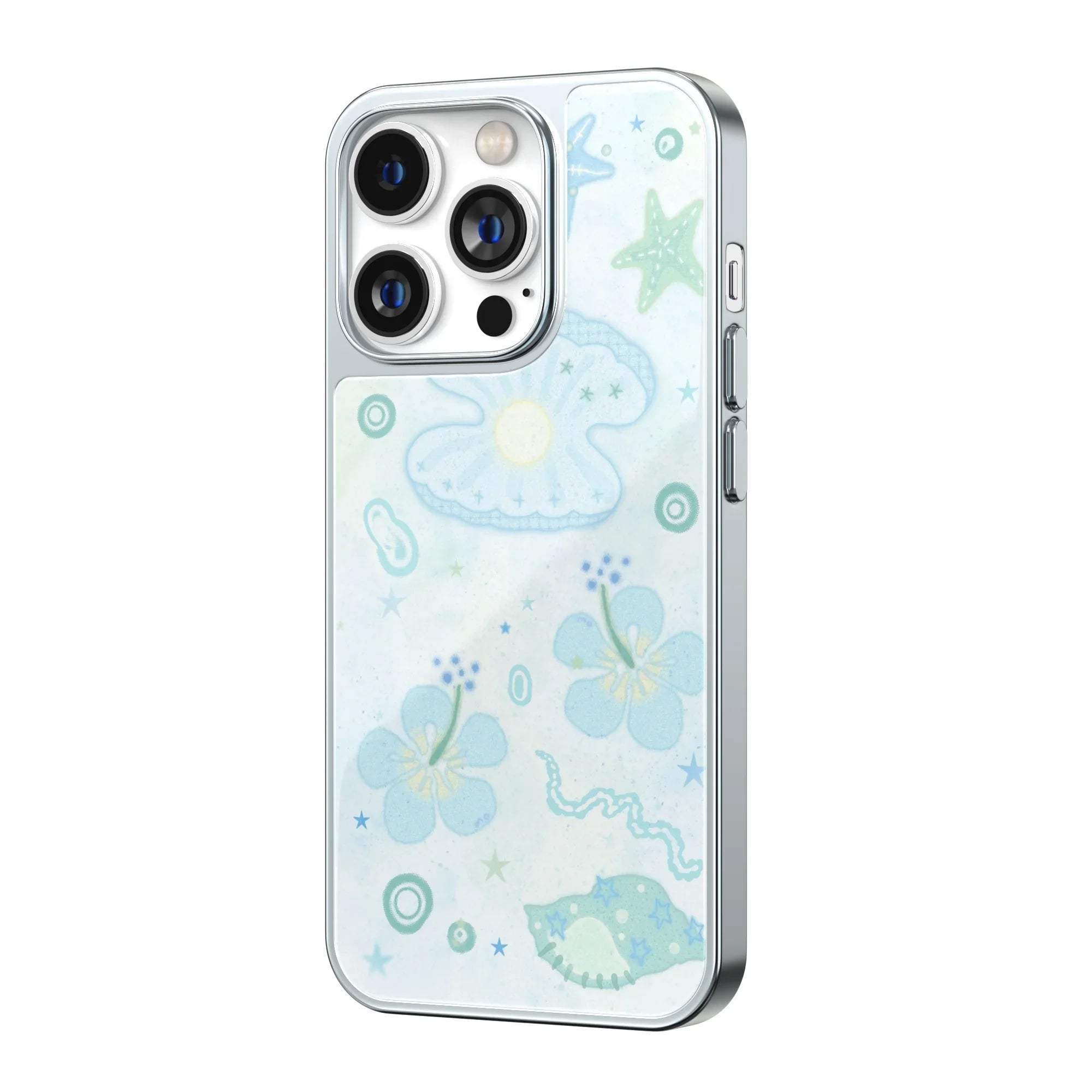 Tidal Mint Reverie Silver Frame iPhone Case