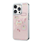 Confection Lane Pink Silver Frame iPhone Case