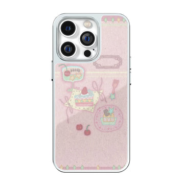 Confection Lane Pink Silver Frame iPhone Case